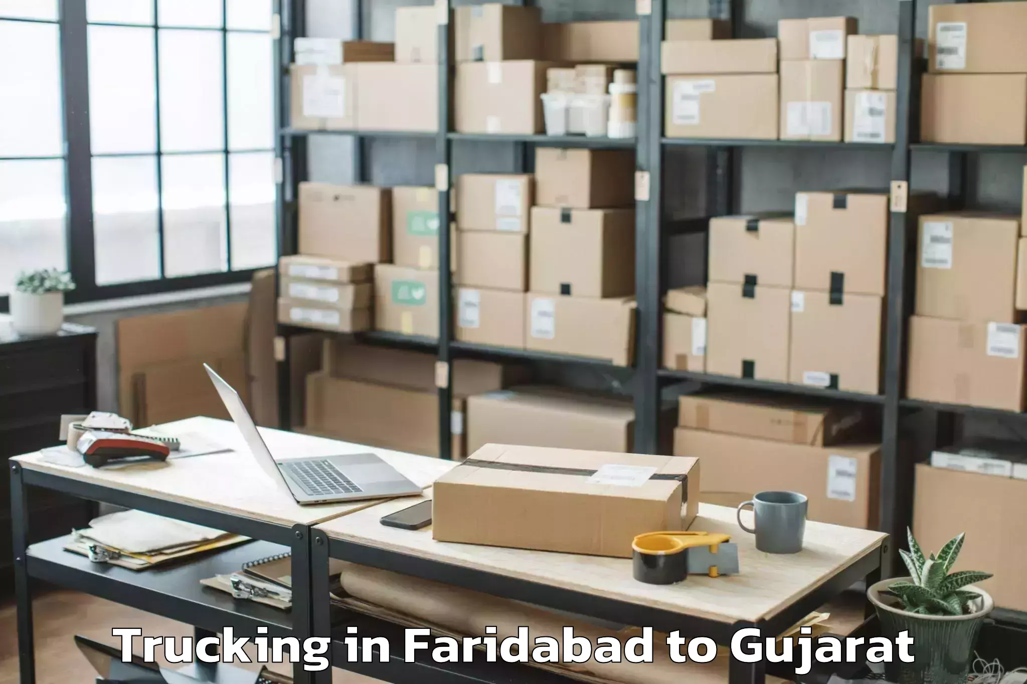 Reliable Faridabad to Swarnim Startup And Innovation Trucking